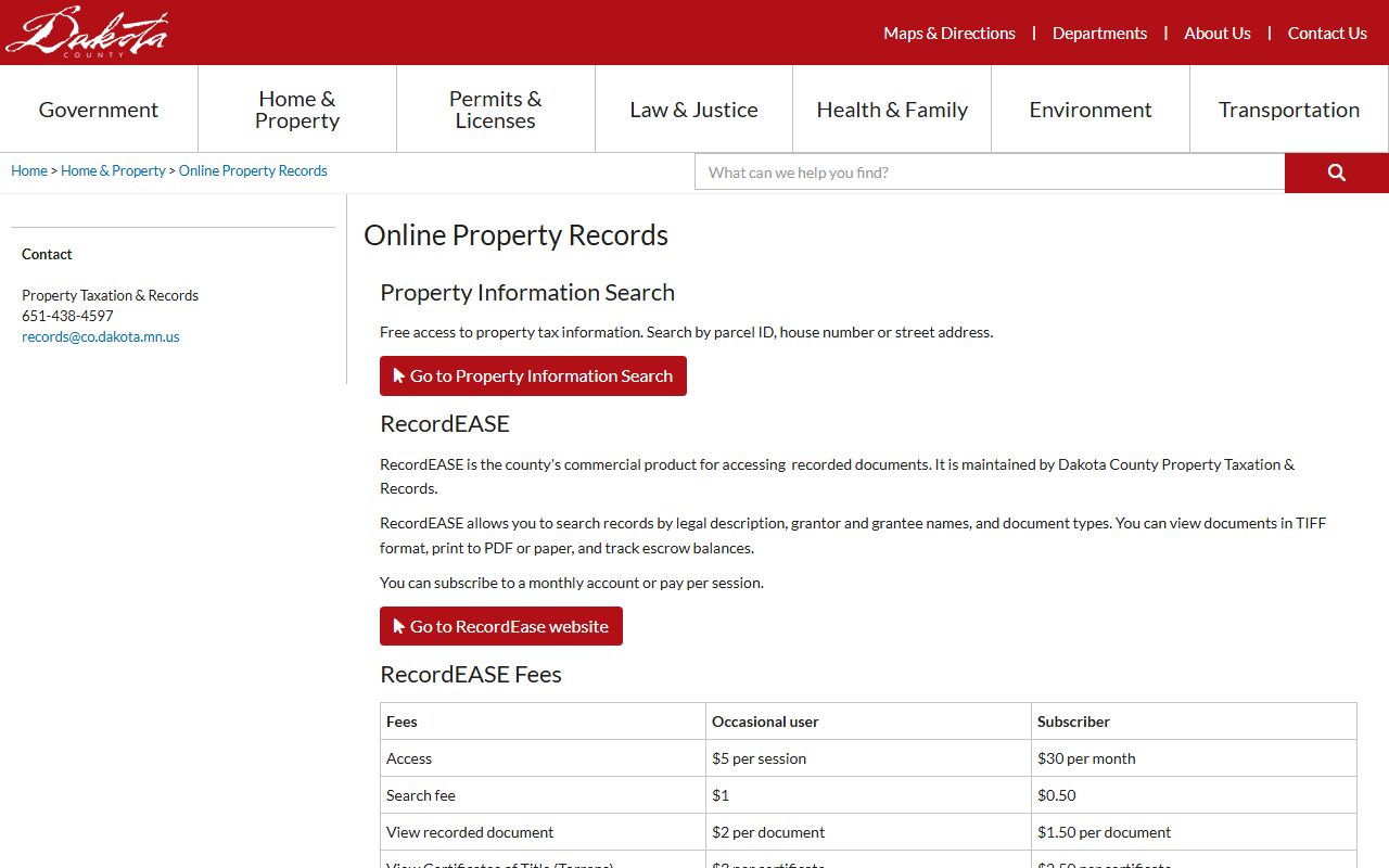 Dakota County Minnesota property records search