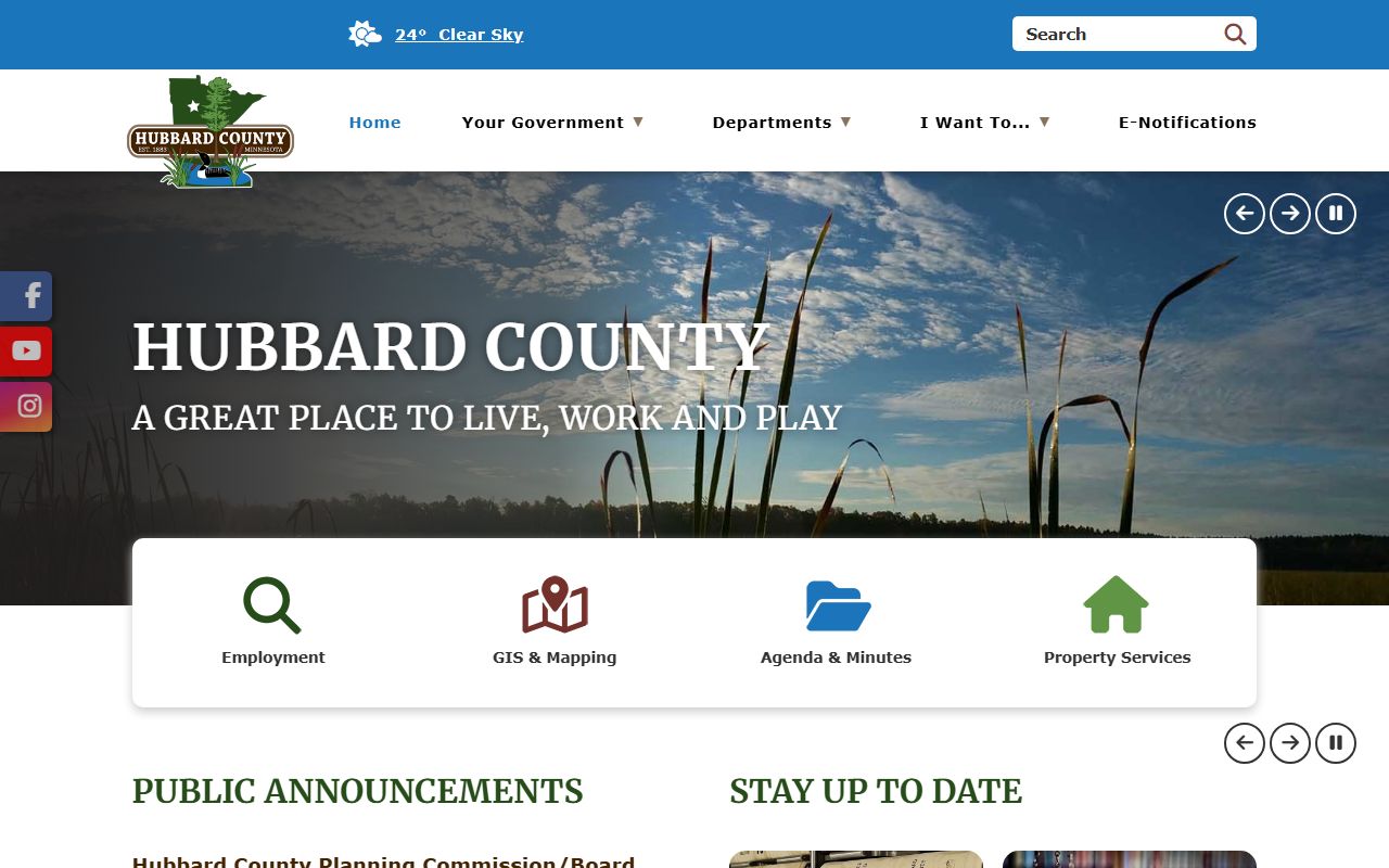 Hubbard County Minnesota public records official county website