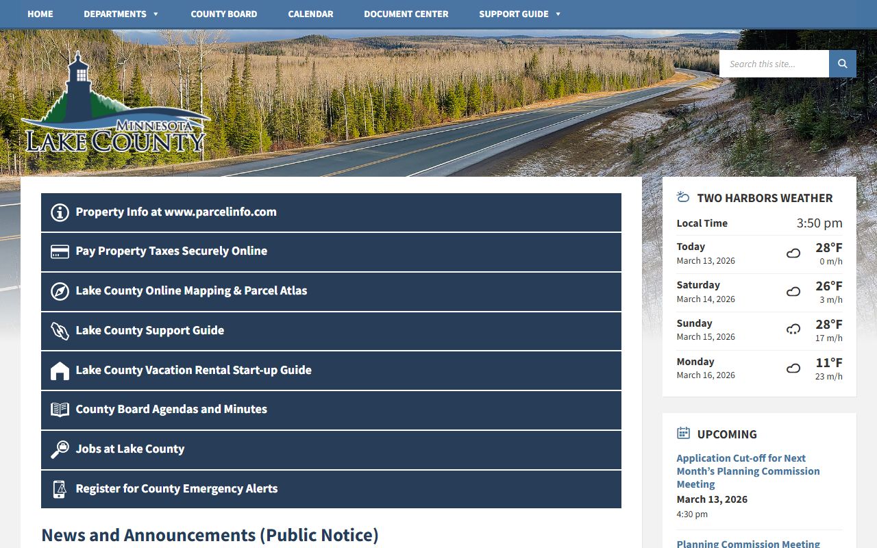 Lake County Minnesota public records official county website