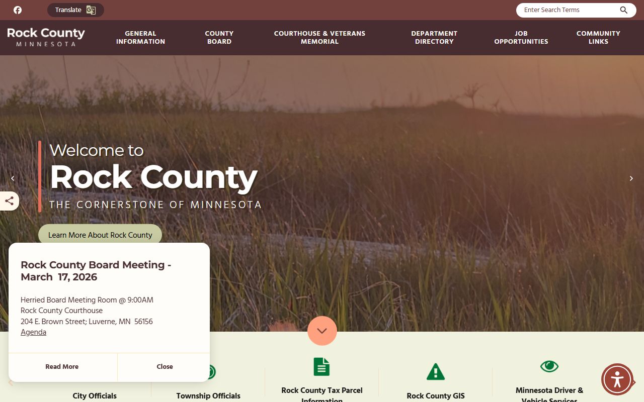 Rock County Minnesota public records official county website
