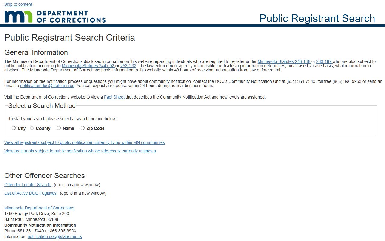 Minnesota predatory offender registry sex offender public records search